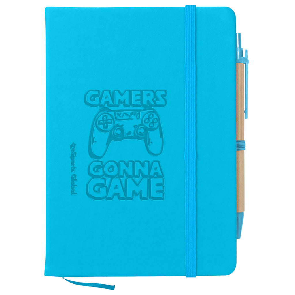 Hit Light Blue Journal Notebook With Sticky Notes & Flags