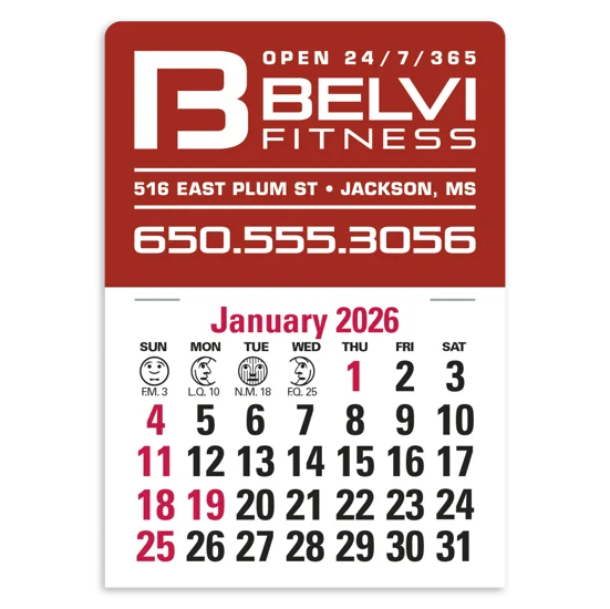 Triumph Calendars Burgundy Vinyl Press-N-Stick Standard Calendar