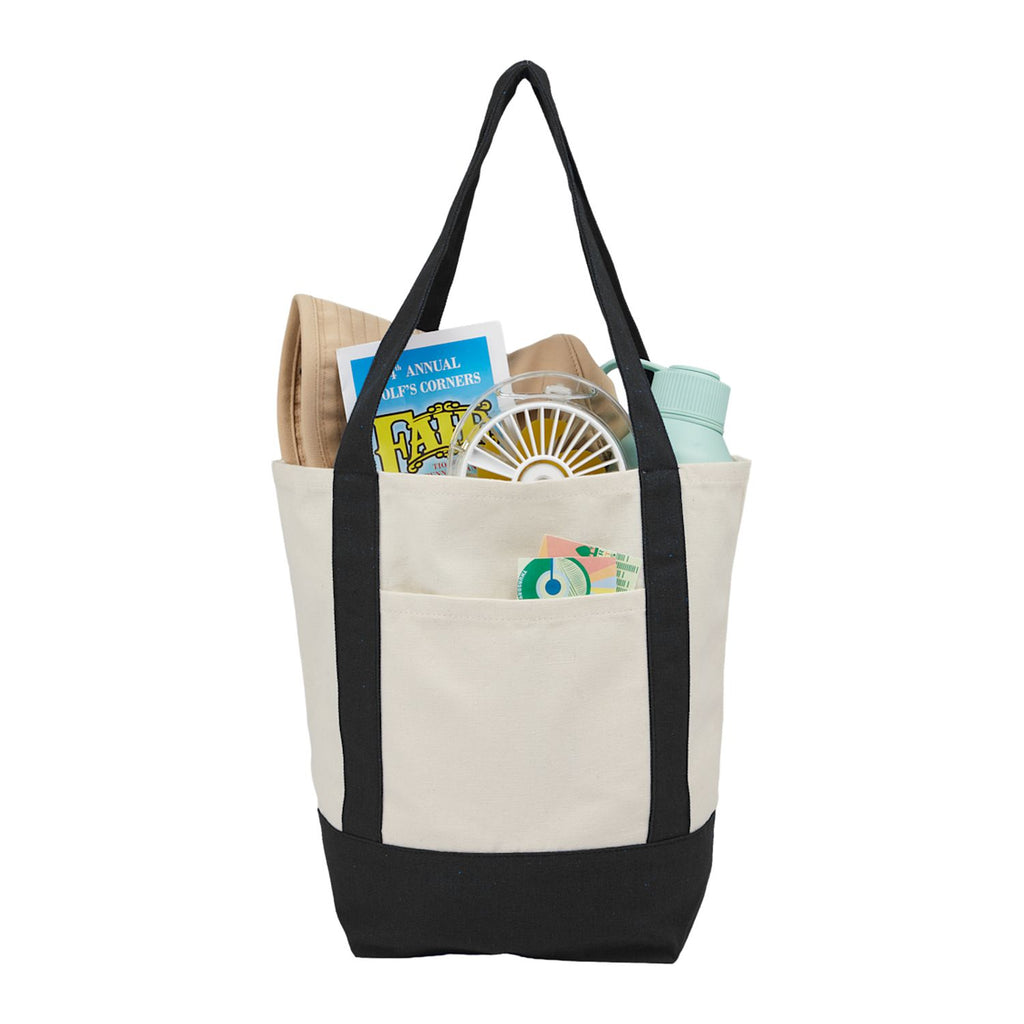 Leed's Black Mini Recycled 8oz Cotton Canvas Tote