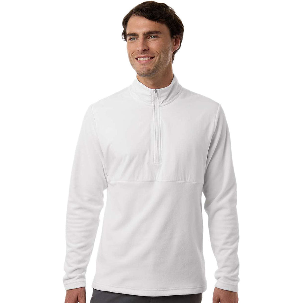 Adidas Men's White Ultimate365 Cozy Quarter-Zip Pullover