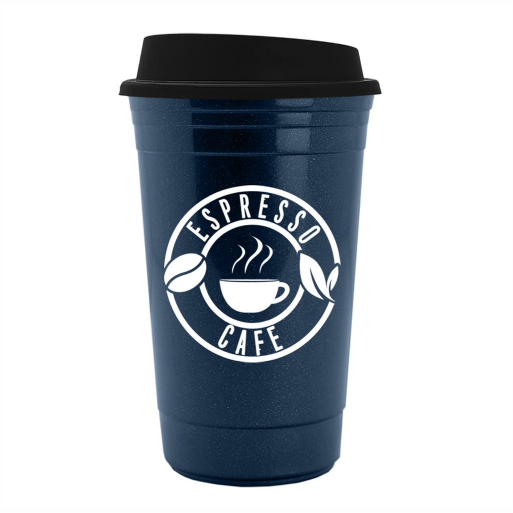 Garyline Metallic Navy Blue Traveler Insulated Cup - 16 oz.