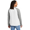 Allmade Unisex Aluminum Grey/Bright White Tri-Blend Long Sleeve Colorblock Raglan