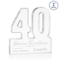 St. Regis Clear Astoria Award Number 40 - Laser Engraved