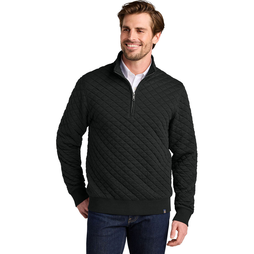 Brooks Brothers Men's Deep Black Diamond Quilt 1/4-Zip