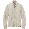 Brooks Brothers Women's Oatmeal Heather Diamond Quilt Full-Zip