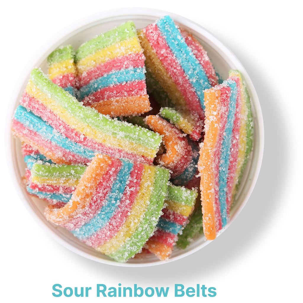 SugarSpot Clear Sour Rainbow Belts: Small Jar