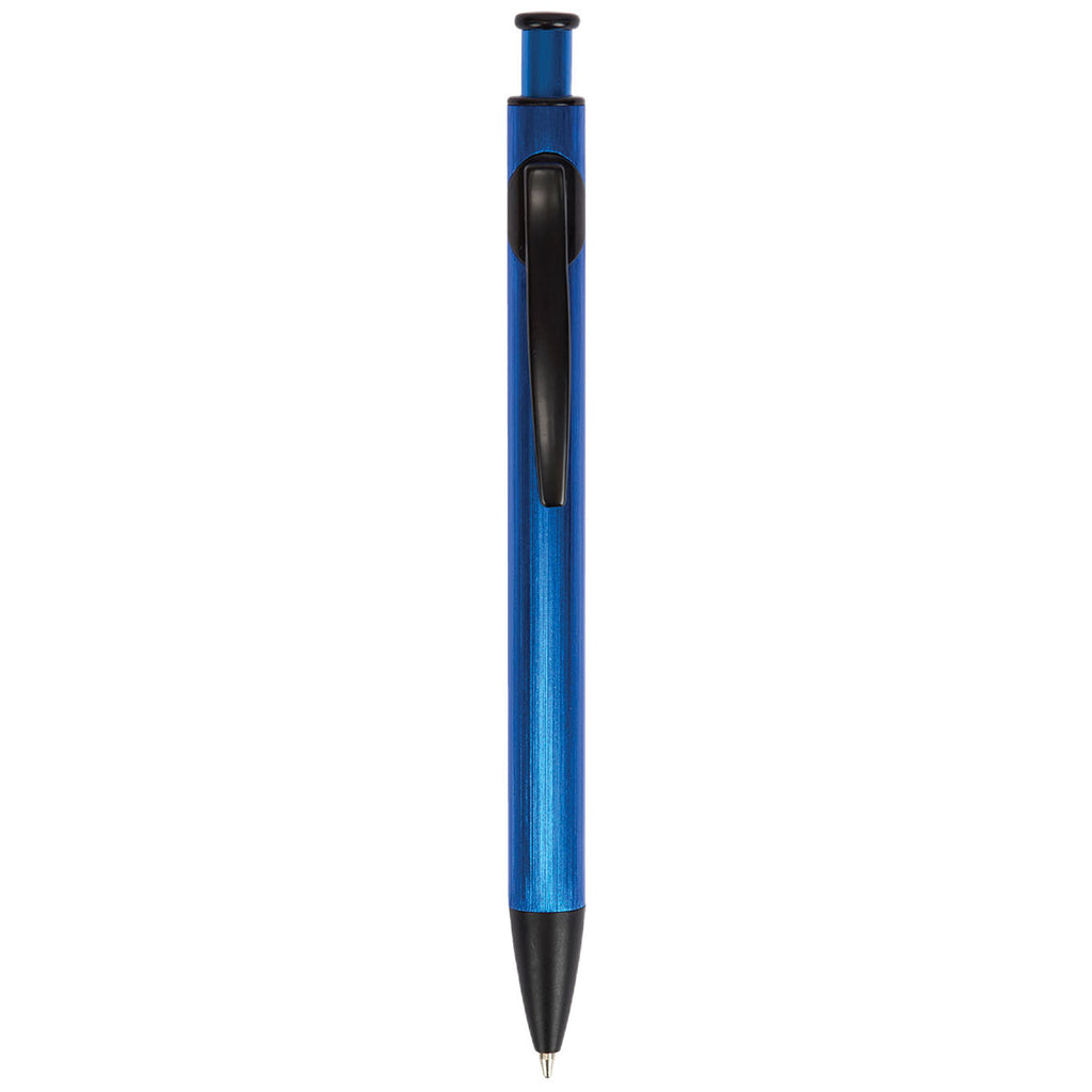 Logomark Blue Illuminate Recycled Aluminum Plunge-Action Pen