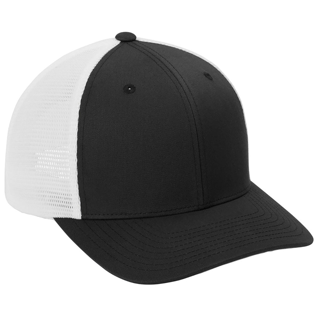 Port Authority Black/WhiteFlexfit 110 Mesh Cap