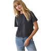 Marine Layer Women's Black Luxe Sueded Tee