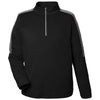 Core 365 Men's Black/Carbon Market Snag Protect Mesh Colorblock Quarter-Zip Pullover
