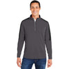 Core 365 Men's Carbon/Black Market Snag Protect Mesh Colorblock Quarter-Zip Pullover