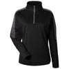 Core 365 Women's Black/Carbon Market Snag Protect Mesh Colorblock Quarter-Zip Pullover