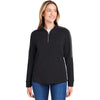 Core 365 Women's Black/Carbon Market Snag Protect Mesh Colorblock Quarter-Zip Pullover