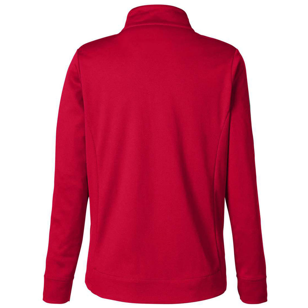 Core 365 Women's Classic Red/Carbon Market Snag Protect Mesh Colorblock Quarter-Zip Pullover
