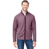 Core 365 Men's Burgundy/White Venture Heathered Stripe Full-Zip