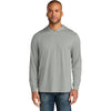 CornerStone Men's Light Grey Workwear Pro Long Sleeve Hooded Tee