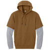 CornerStone Men's Duck Brown/Heather Grey Touch Fleece Layered Hoodie