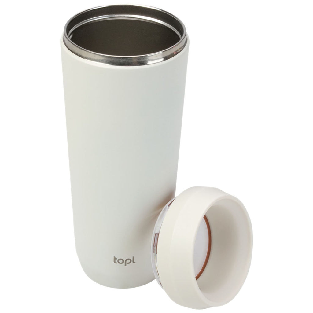 TOPL White 20 oz. Double Wall, Recycled Stainless Steel 360° Tumbler