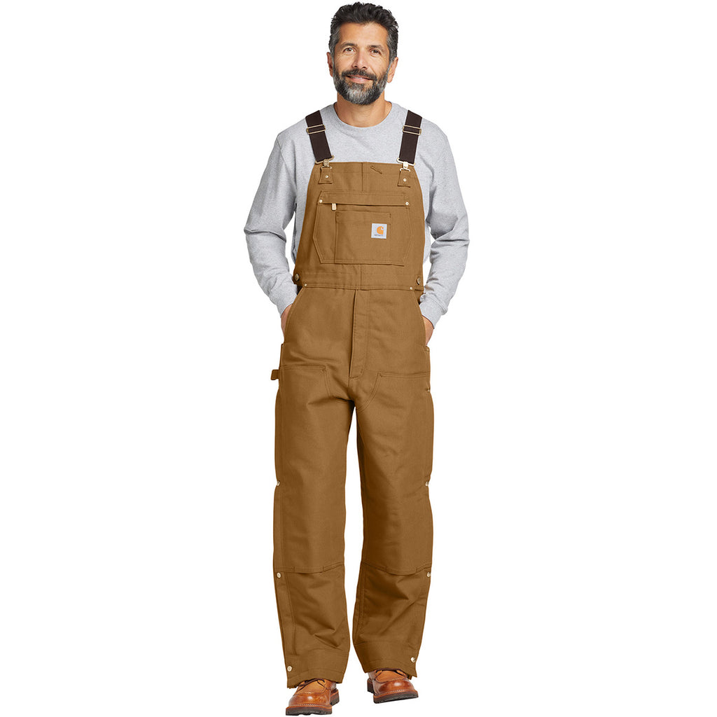 Carhartt Unisex Carhartt Brown Firm Duck Insulated Bib Overalls