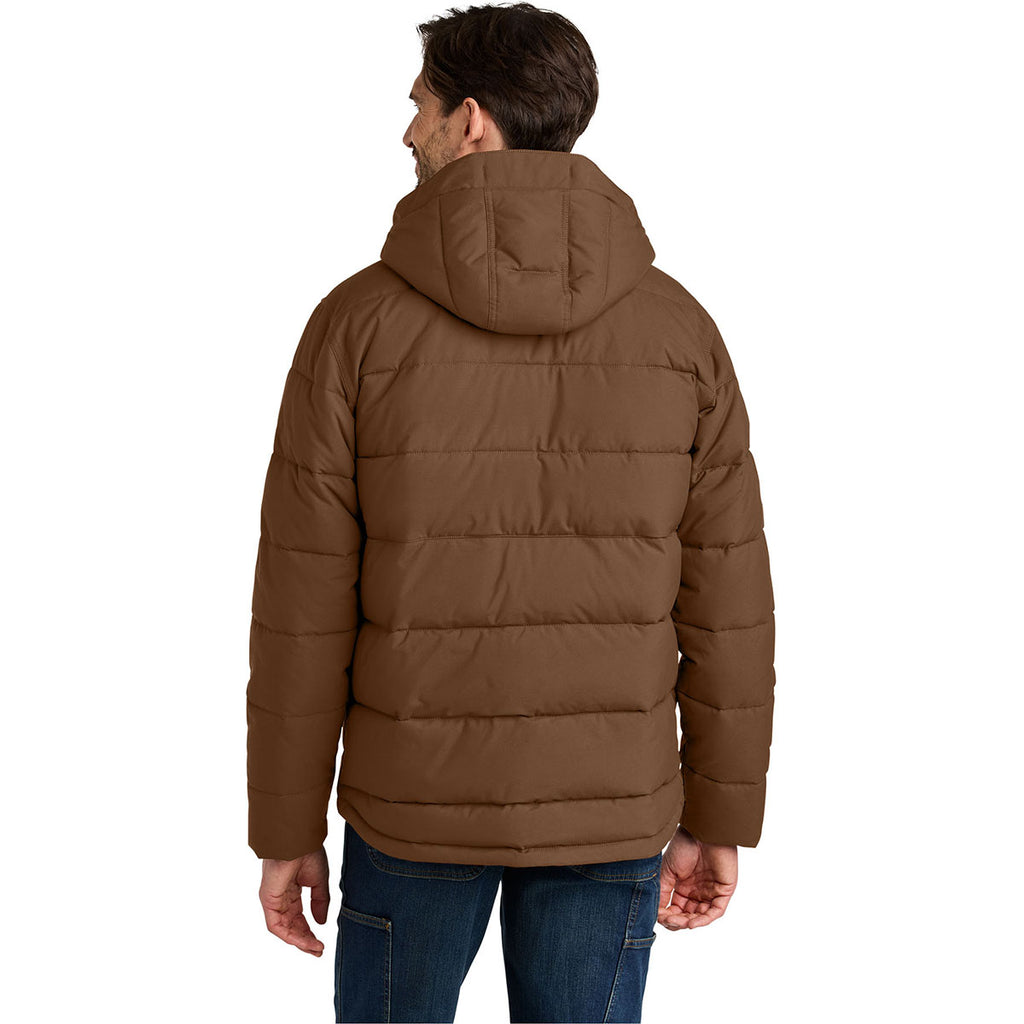 Carhartt Men's Red Duck Brown Montana Insulated Hooded Jacket