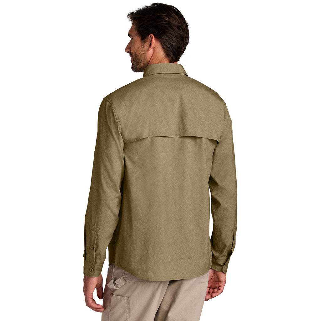 Carhartt Men's Dark Khaki Force Sun Defender Long Sleeve Shirt
