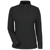 Devon & Jones Women's Black CrownLux Performance Windsor Welded Quarter-Zip