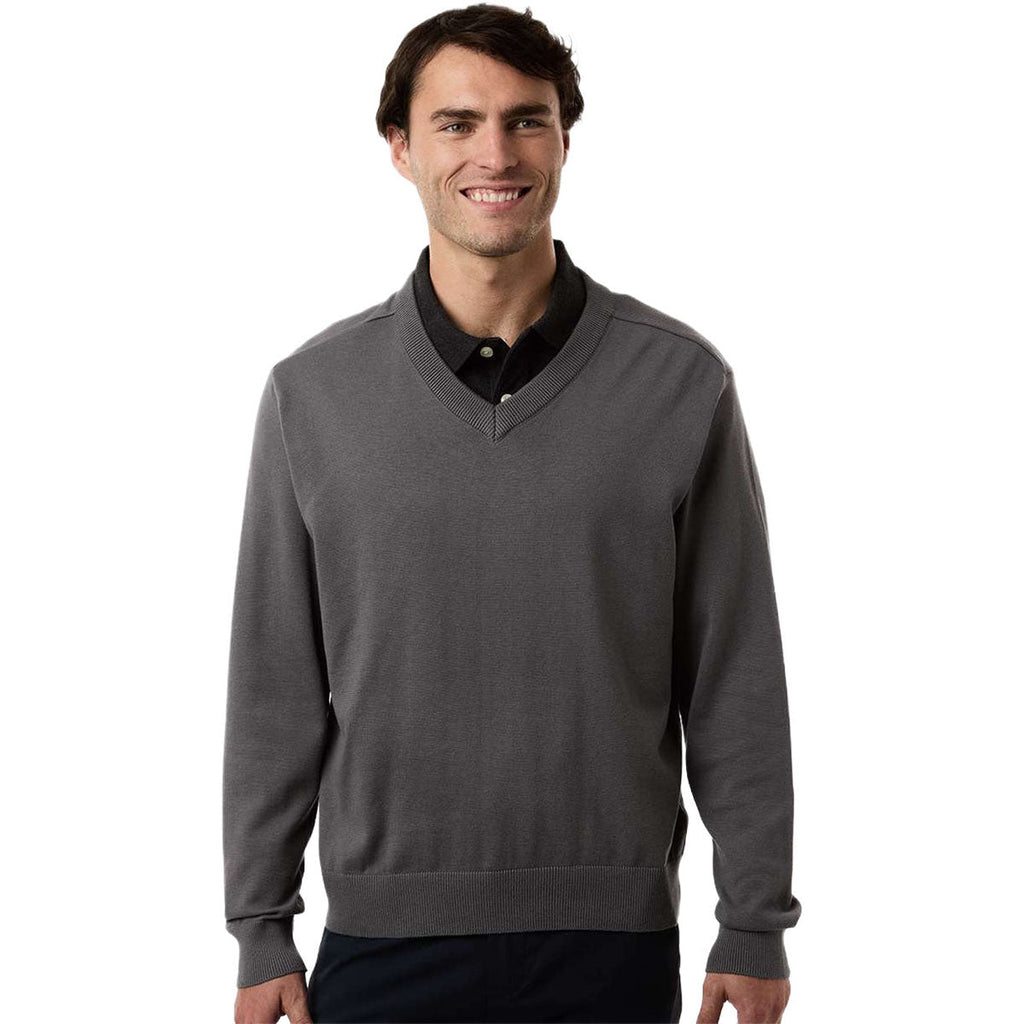 Devon & Jones Men's Graphite New Classics V-Neck Sweater