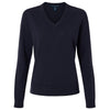 Devon & Jones Women's Navy New Classics V-Neck Sweater