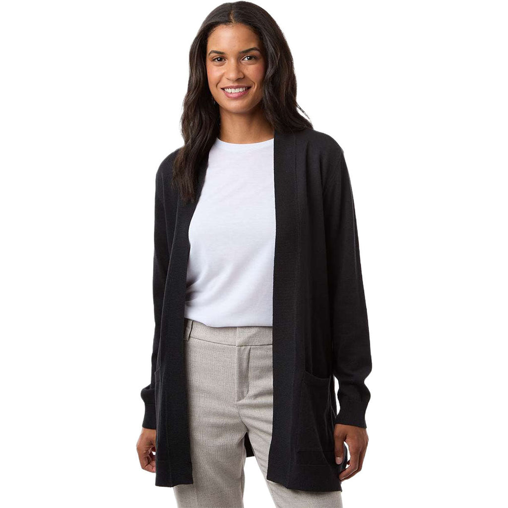 Devon & Jones Women's Black New Classics Open Cardigan Sweater