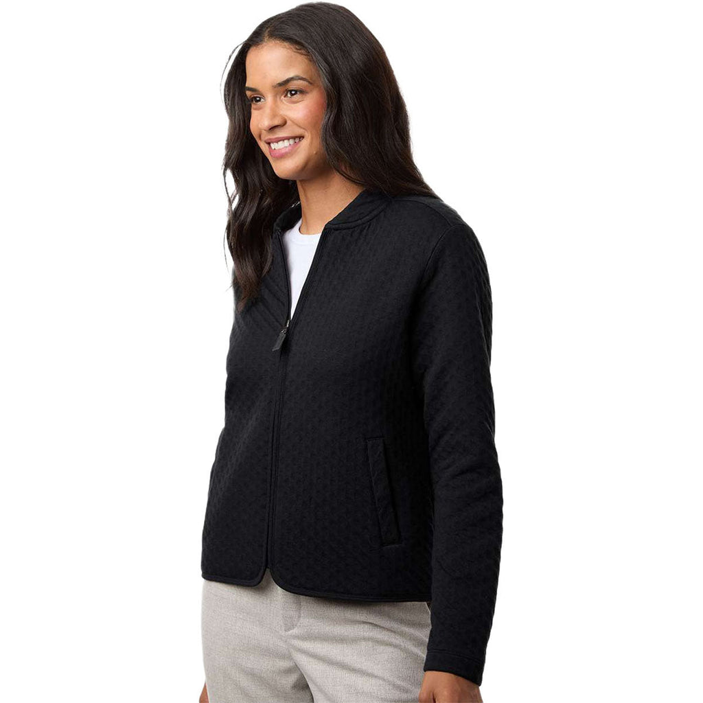Devon & Jones Women's Black Berkeley Textured Full-Zip Jacket