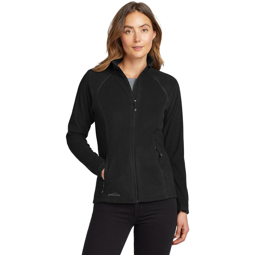 Eddie Bauer Women's Black Full-Zip Microfleece Jacket