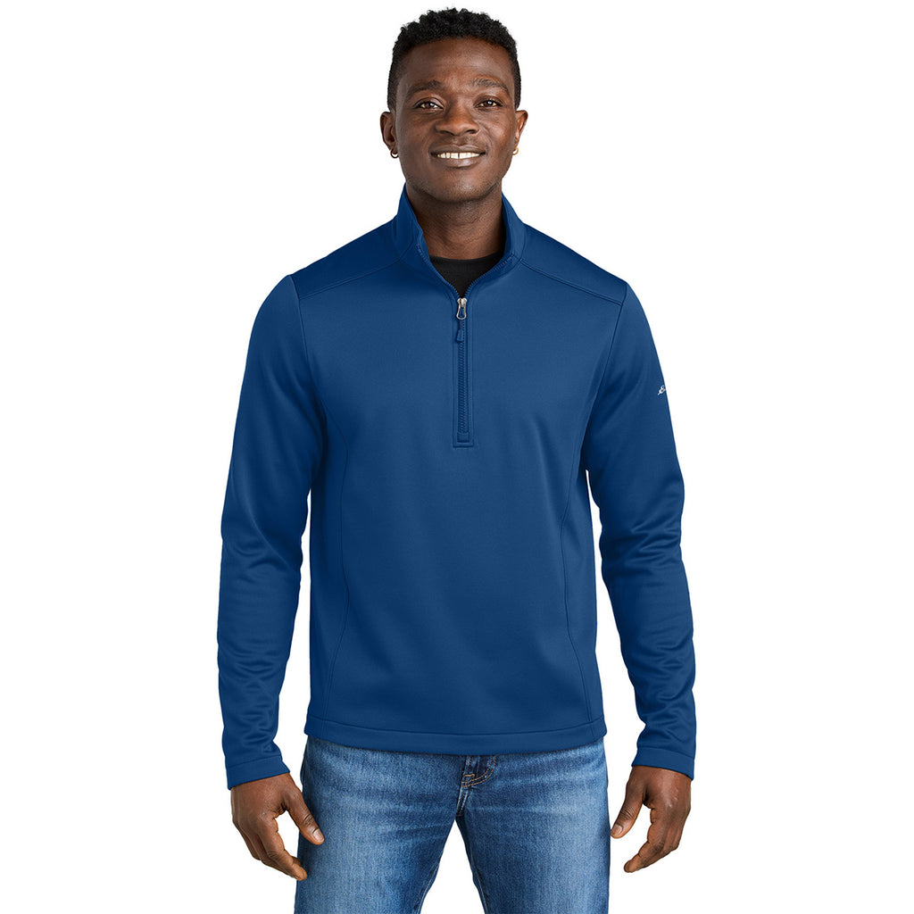 Eddie Bauer Men's Cobalt Blue Smooth Mid Layer Fleece 1/2-Zip