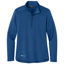 Eddie Bauer Women's Cobalt Blue Smooth Mid Layer Fleece 1/2-Zip