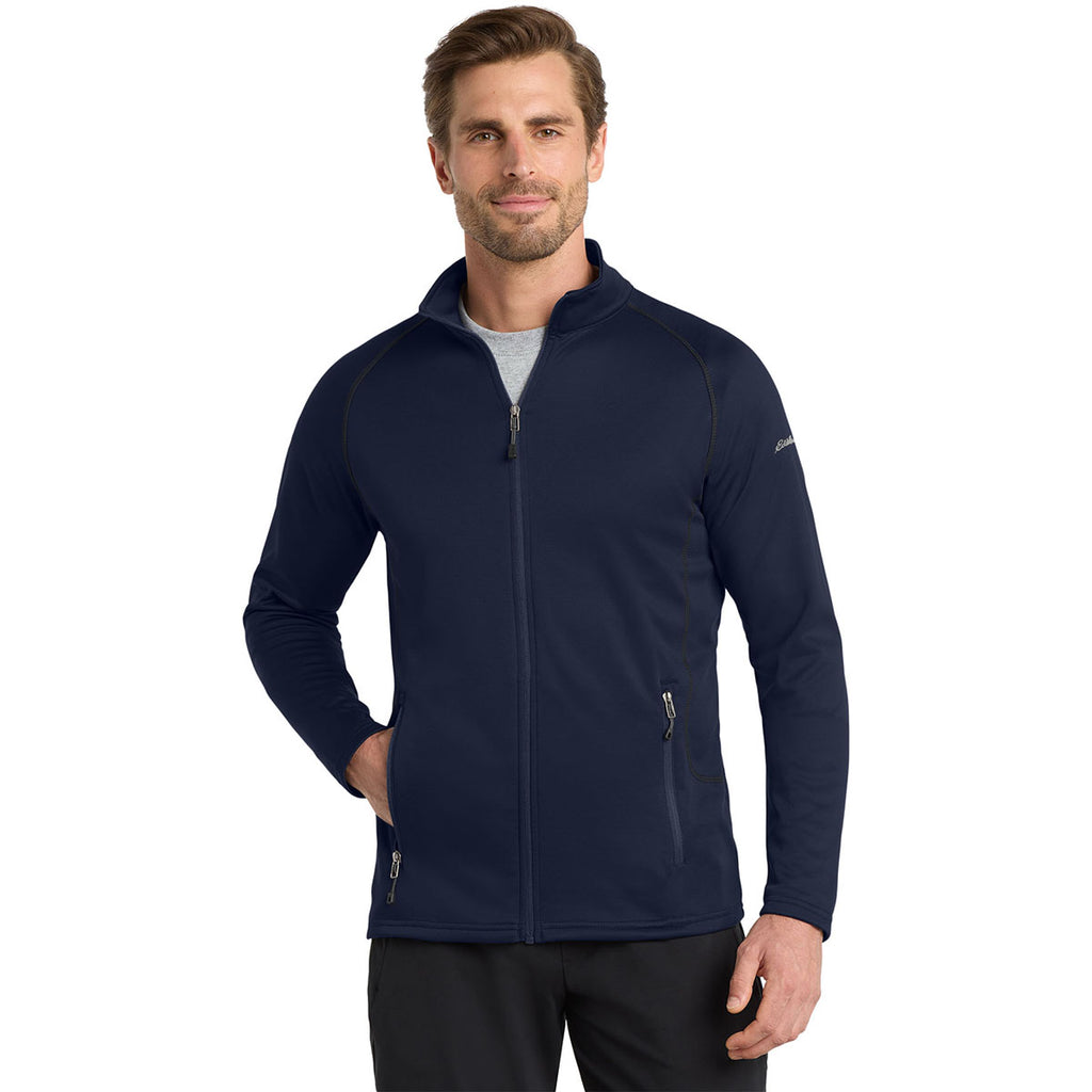 Eddie Bauer Men's River Blue Smooth Fleece Base Layer Full-Zip