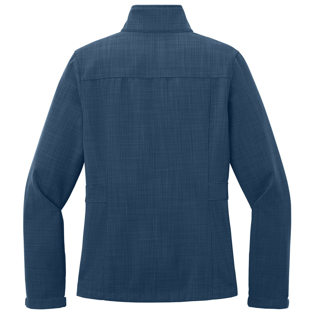 Eddie Bauer Women's Blue Shaded Crosshatch Softshell Jacket