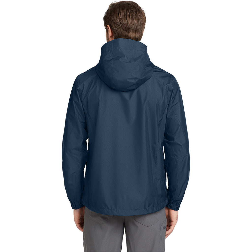 Eddie Bauer Men's River Blue/Grey Steel Rain Jacket