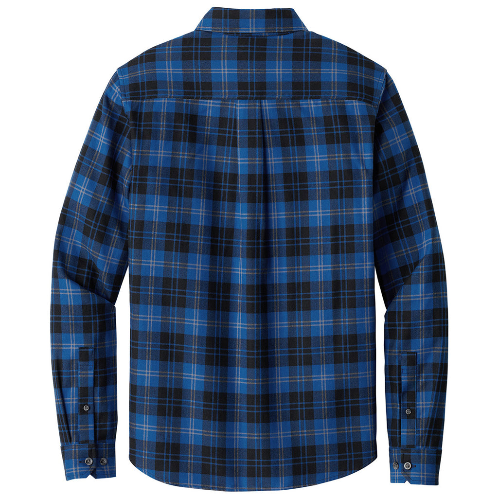 Eddie Bauer Men's Cobalt Tartan Long Sleeve Favorite Flannel Plaid Shirt