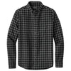 Eddie Bauer Men's Deep Black Mini Buffalo Long Sleeve Favorite Flannel Plaid Shirt