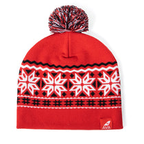 Pop Promos Red & Black Fair Isle Knit Beanie