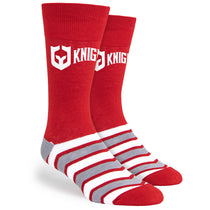 Pop Promos Red & Grey Half Chevron Dress Socks