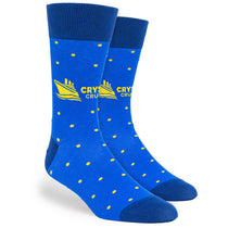 Pop Promos Blue & Yellow Small Polka Dot Dress Socks