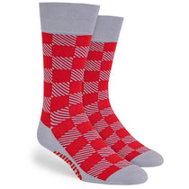 Pop Promos Red & Grey Tartan Dress Socks