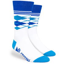 Pop Promos Blue Shades Half Argyle Dress Socks