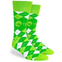 Pop Promos Green Shades Full Argyle Dress Socks