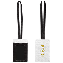 Pop Promos Black/White Vegan Leather Luggage Tag