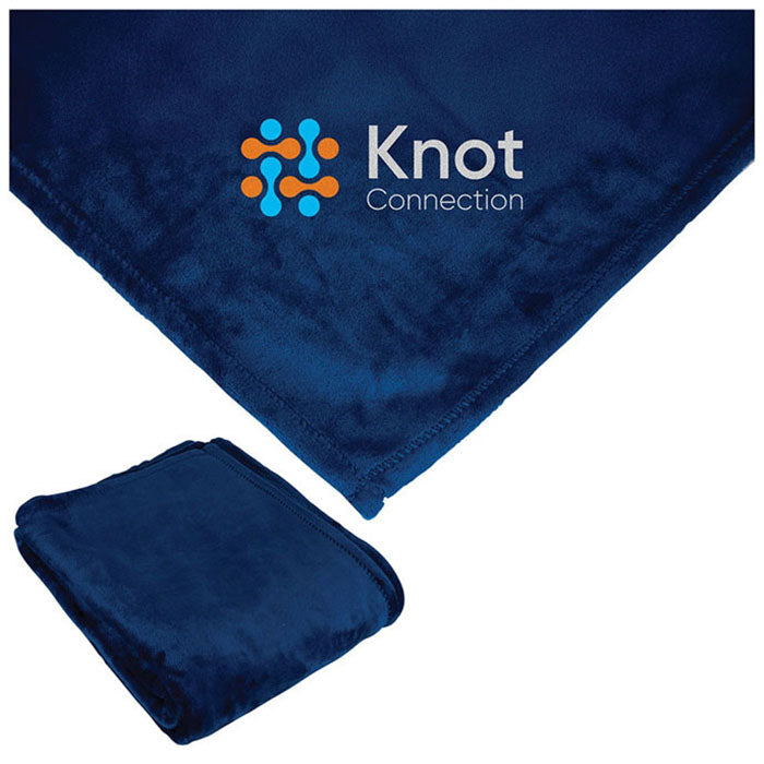 Logomark Navy Fairmont Mink Touch Blanket