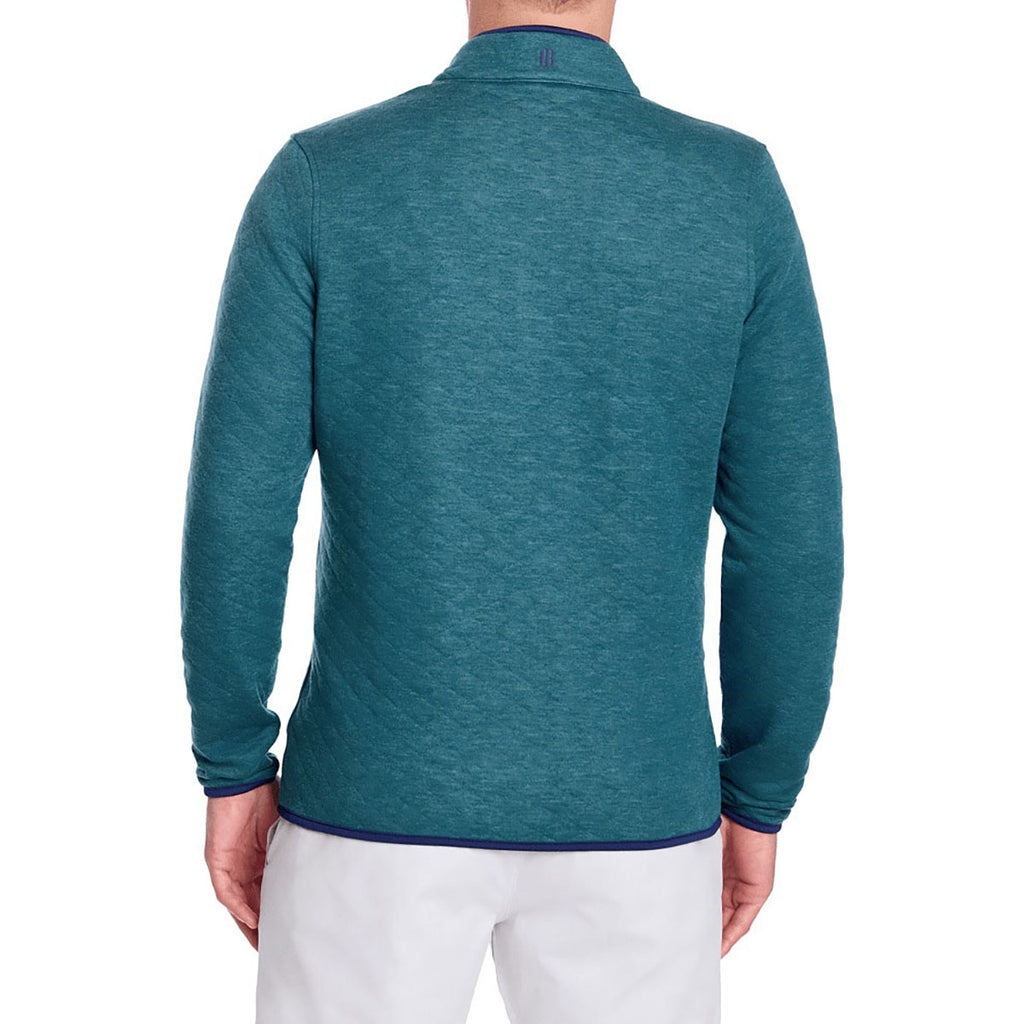 Holderness & Bourne Men's Heathered Deep Teal & Navy The Sullivan Pullover