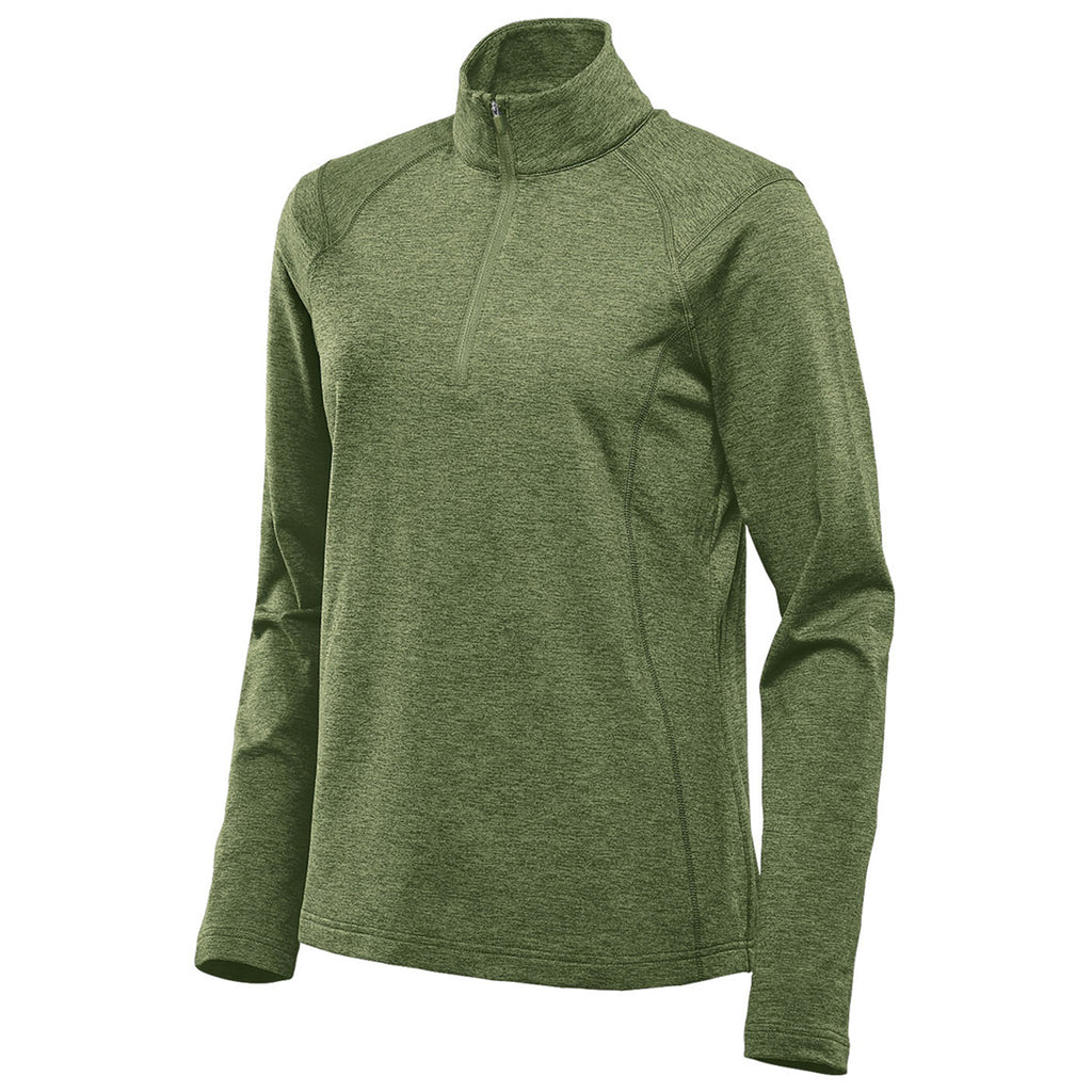 Stormtech Women's Sage Green Heather Treeline Performance 1/4 Zip Pullover