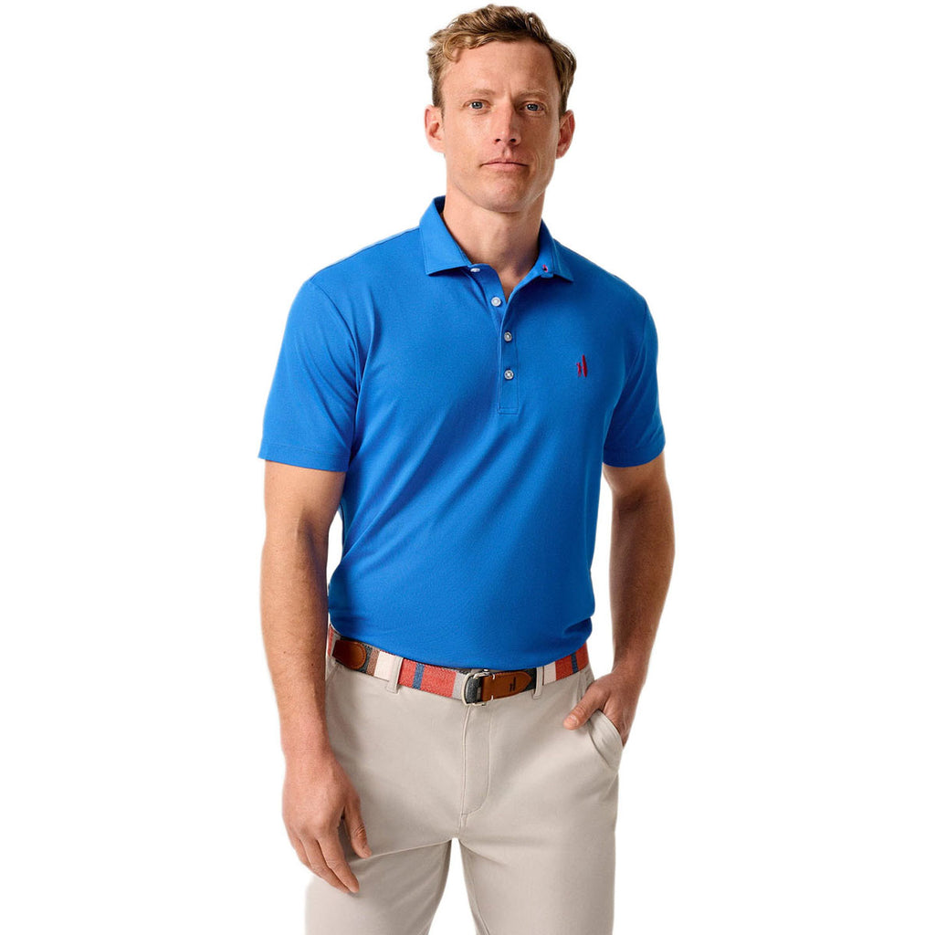 Johnnie-O Men's Palisades Blue Stevie Performance Mesh Polo