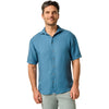 Johnnie-O Men's Navy Gianni Short Sleeve Hangin' Out Linen Button Down Shirt